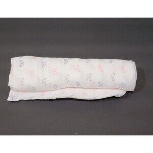 Aden & Anais Baby Blanket White Pink Purple and Gray Bows Muslin Cotton 2013 NEW